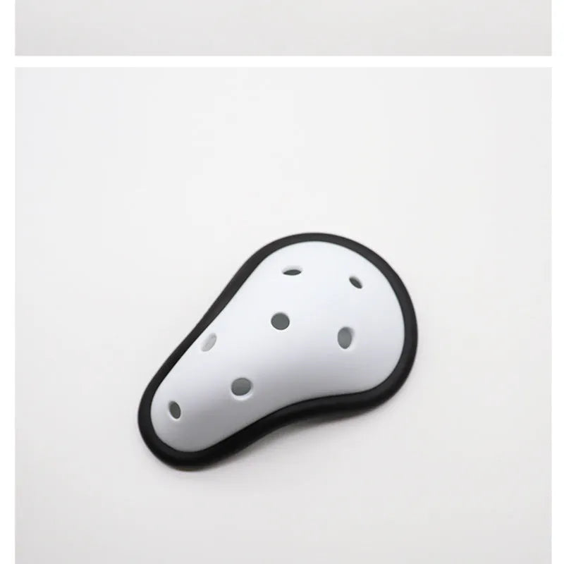 Rubber sports genital protector for adult and child sizes used in hockey, rugby, boxing and martial arts
