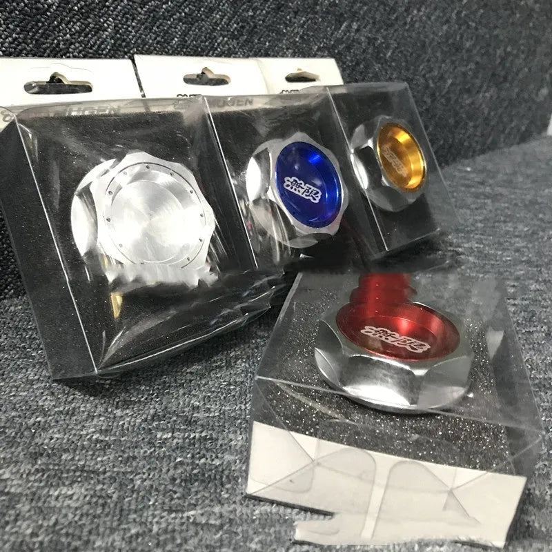 Aluminium alloy oil filter cap in six colour choices for Honda vehicles.