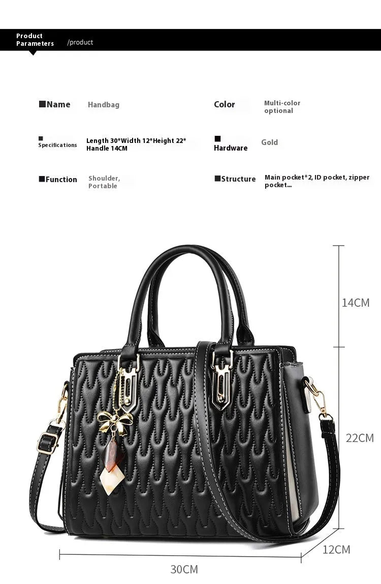 Women's large capacity polyester shoulder messenger bag in street trend style