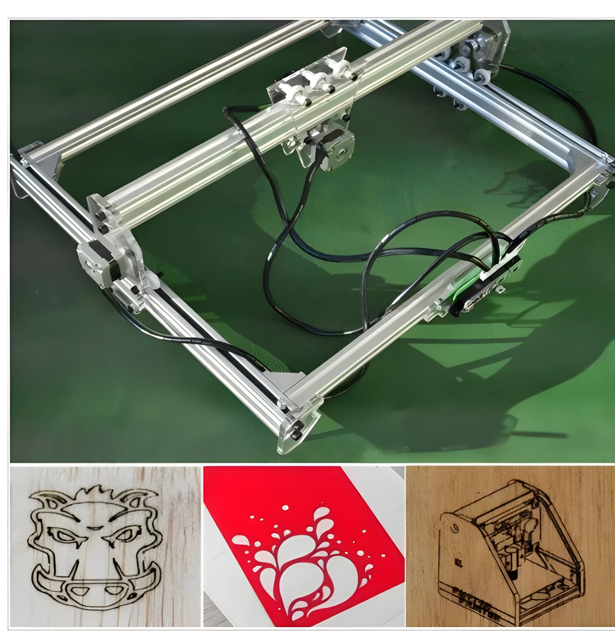 3000mW miniature laser engraving machine with 400x300mm bottom plate for marking and lettering work