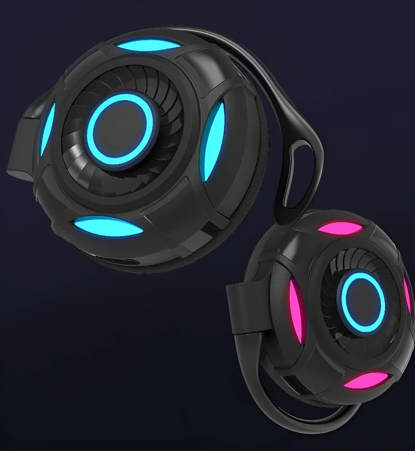 Black Bluetooth gaming earphones with hanging ear design showing USB charging port
