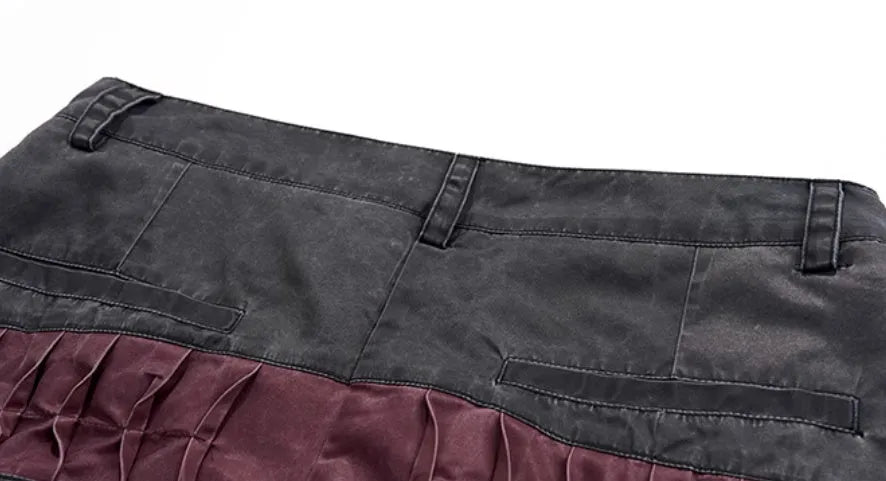 Korean style wide-leg pants for boys in black and grey solid colours