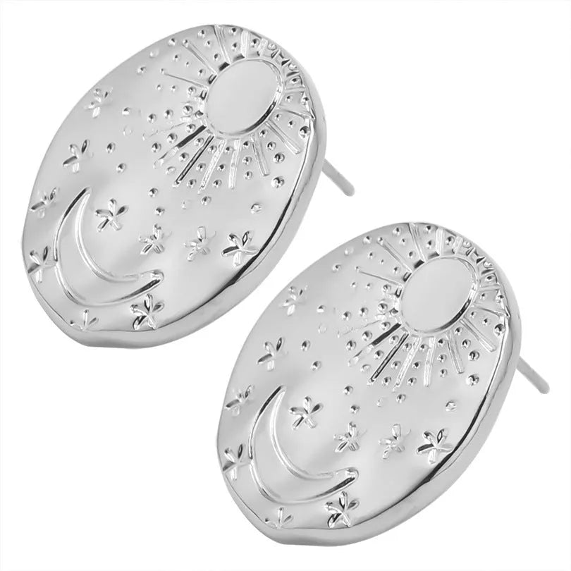 304 stainless steel geometric shell stud earrings in gold or silver colour