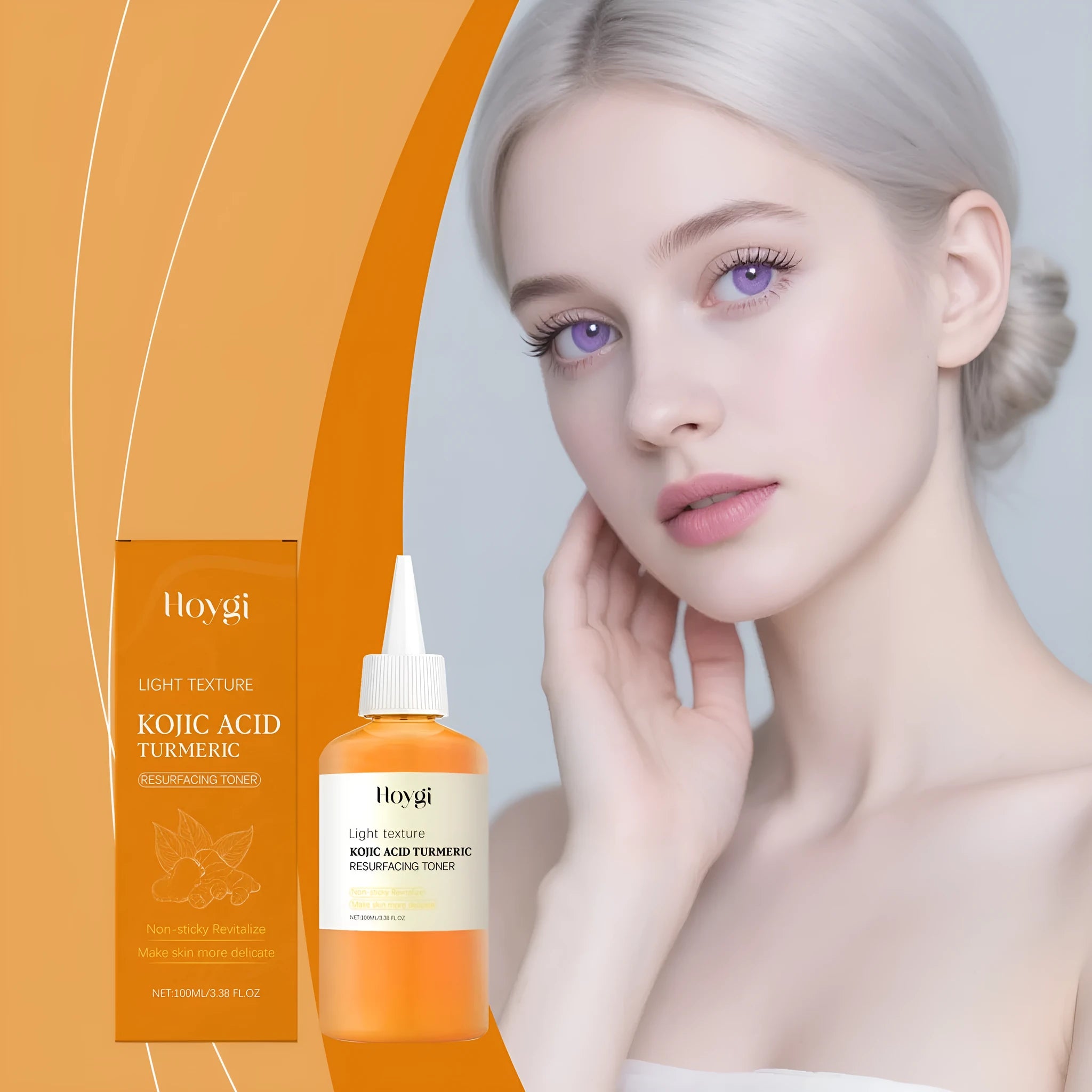 Turmeric moisturising water bottle with 100ml non-oily formula for facial skincare
