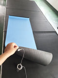 Blue floral pattern conductive yoga mat with grounding wire measuring 182x61cm