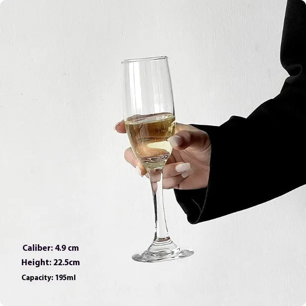 French champagne glass with goblet shape in crystal design variations