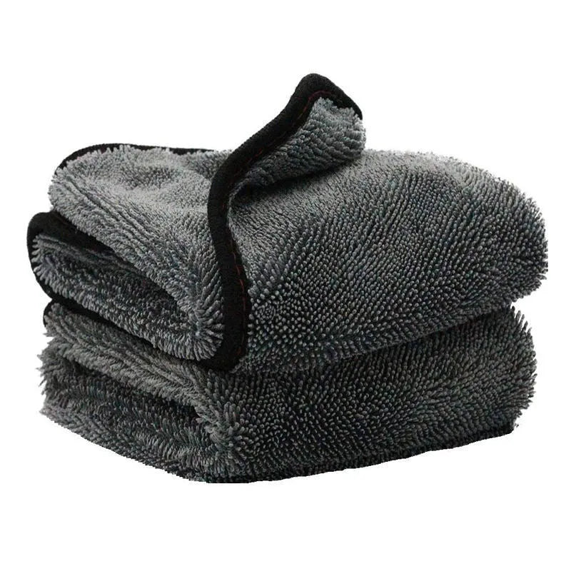 Grey 40x40 cm microfiber car wash towel for drying vehicles.