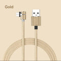 Black magnetic charging cable with aluminium housing and LED light indicator showing magnetic connectors