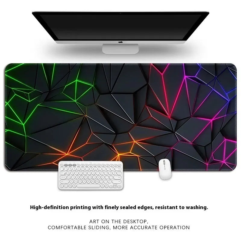 Thickened natural rubber computer keyboard mat with thermal transfer pattern and overlock edge
