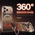Aramid fibre frameless phone case with bracket and magnetic suction for iPhone 14 15 16 17 series in black