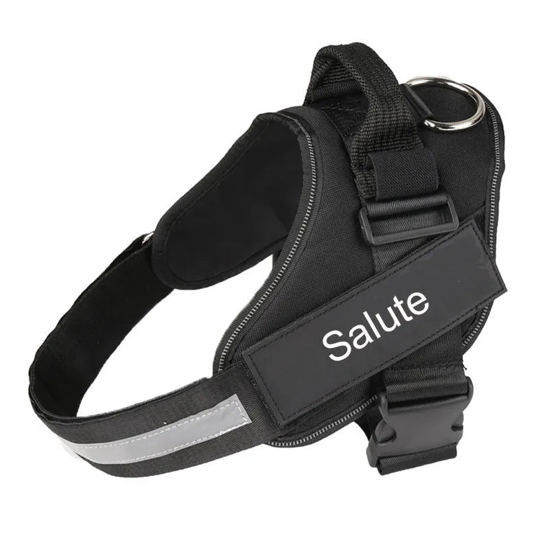 Reflective adjustable dog harness with no-pull chest strap in multiple colour options