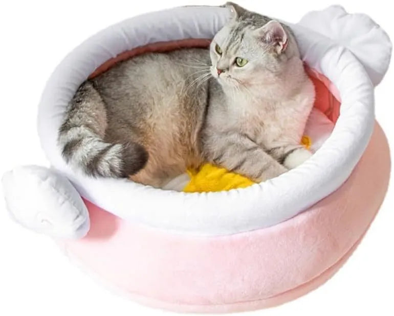 Magic honey pot shaped cat sofa bed in soft fabric with removable pad for small pets