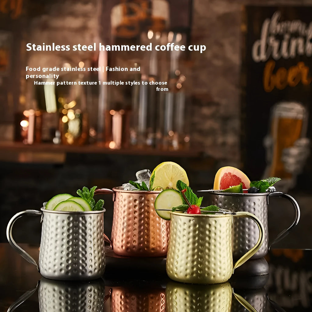 Stainless steel Moscow Mule cocktail glass with copper plating in multiple colour options
