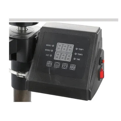 Black thermal transfer machine for T-shirt and fabric printing with 70x70x35 cm dimensions
