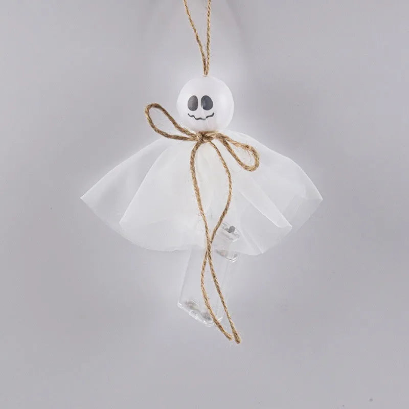 Halloween ghost LED lighting chain with battery box in colourful ghost theme options