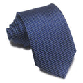 Men's red, black, and blue striped jacquard tie with an arrow shape and 8cm width.