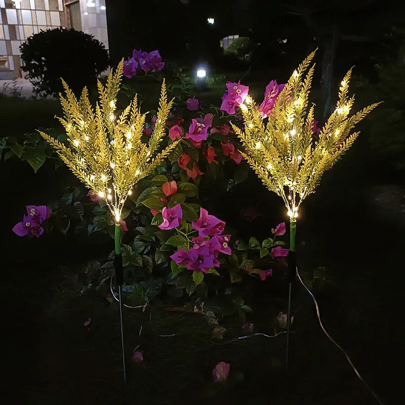 74cm solar LED garden light with flower shape design in lavender colour for outdoor courtyard decoration