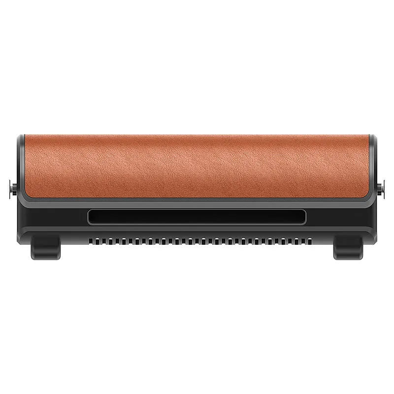 Car rear seat fan with USB cable in black, brown or red colours showing compact 57mm design