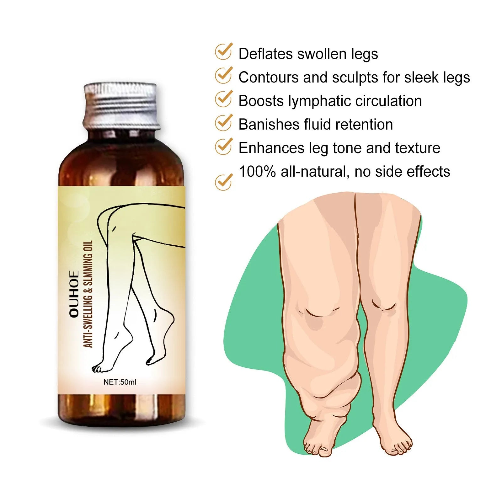 50ml bottle of moisturising body oil with cassia seed and ginger extracts