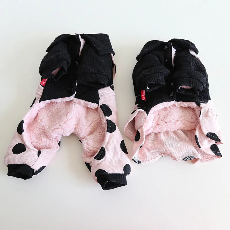 Pet couple clothes with lapel shoulder strap design for dogs in XS to XL sizes