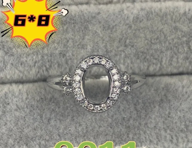 Oval denier ring with 6*8 mm stone in electroplated copper featuring Korean style five-pointed star design