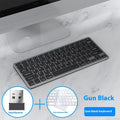 Ultra-thin wireless keyboard and silent mouse combo in black, gunmetal or silver with rechargeable design