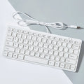 USB wired mini keyboard in black with compact 280mm width and noiseless keys for laptop use