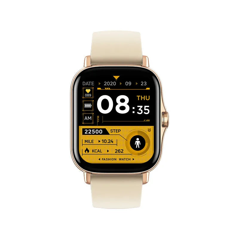 GT20 smartwatch with alloy case and silicone strap showing touch screen display