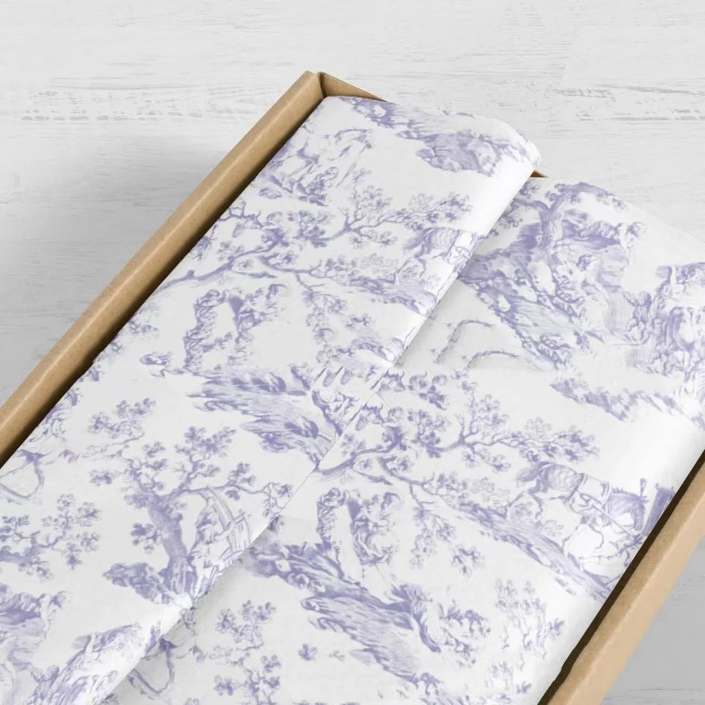 Sheet of French MG tissue paper in pink purple colour measuring 50x70cm for retro gift wrapping
