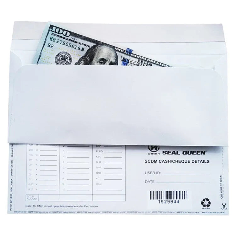 Blue anti-opening confidential envelope with self-adhesive security packaging measuring 105x240mm