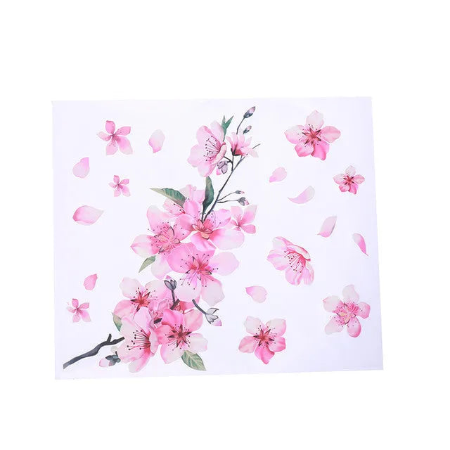 Cherry blossom flower car sticker in small and large size options on a vehicle door.