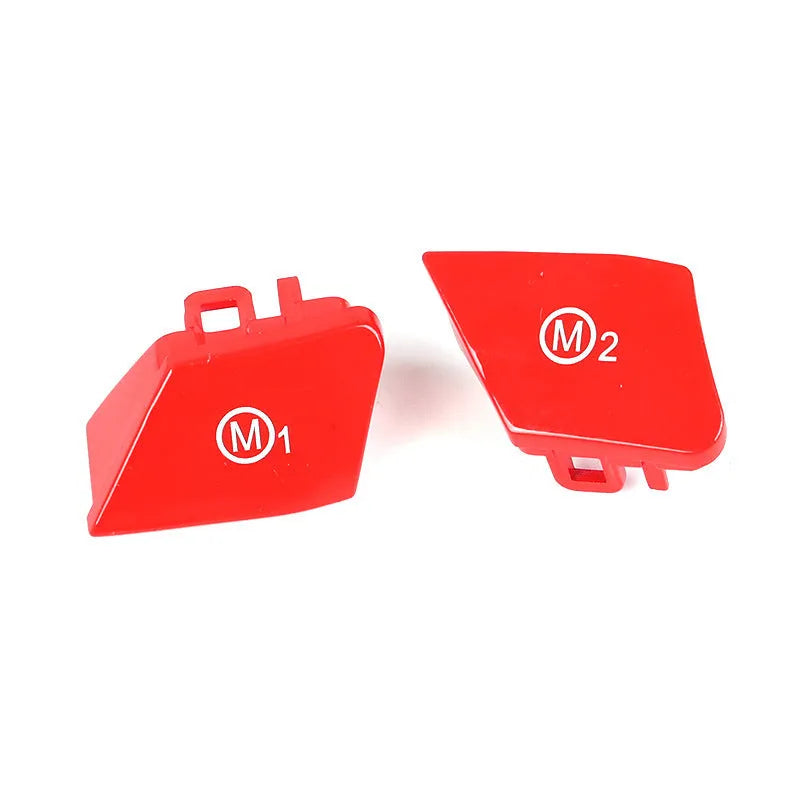 BMW steering wheel M1 and M2 mode button replacement accessories in red and blue colours