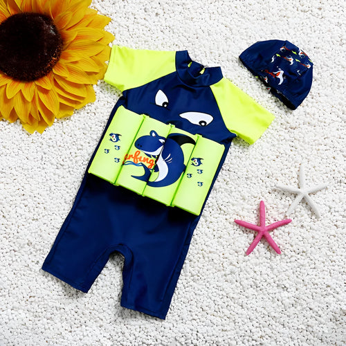 Children's one-piece buoyancy swimsuit with Korean style pattern for swimming pool education