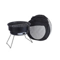 Small folding round outdoor ice stove with grill mesh, legs, and accessories for 1-2 people