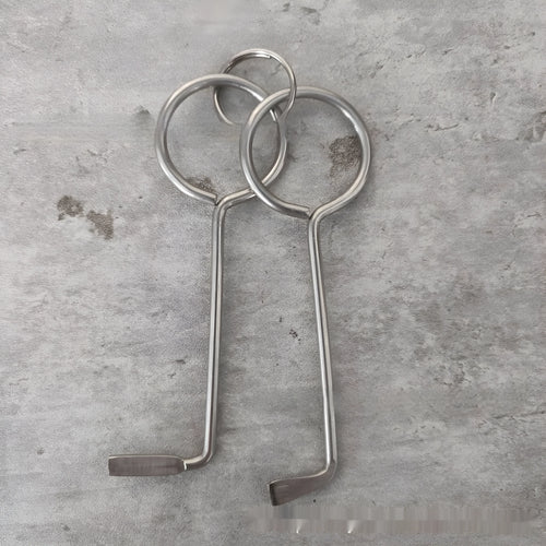 Two alloy wrench tools from a portable universal family toolkit set on a white background.