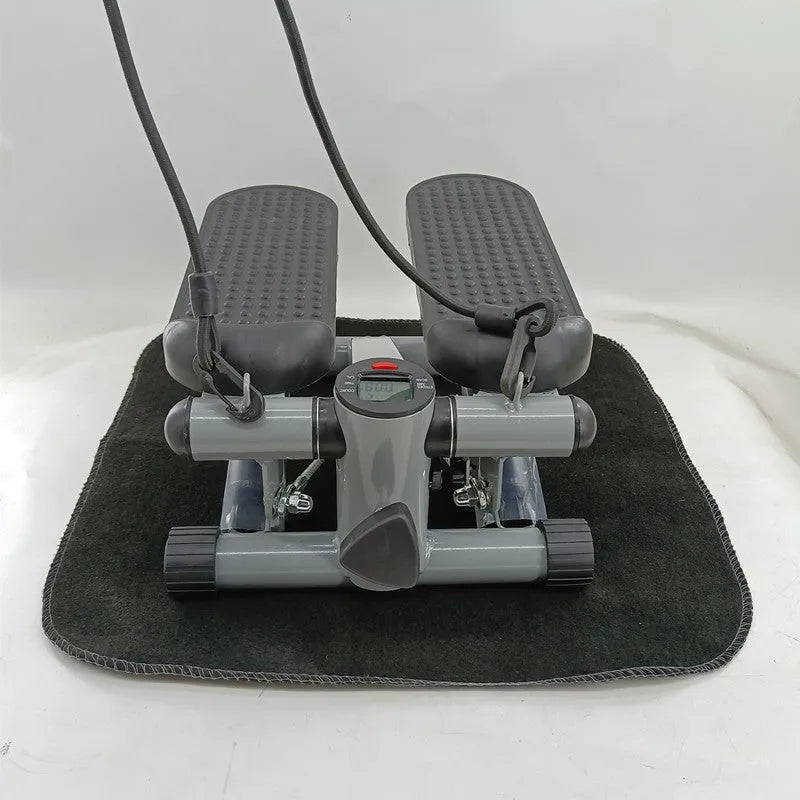 Silver grey foldable hydraulic waist slimming pedaller for home exercise