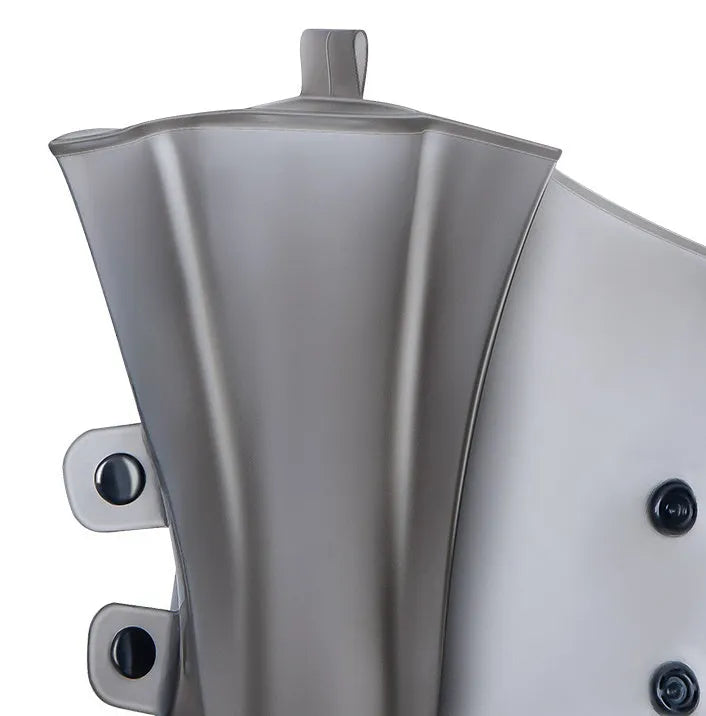 White high top PVC reusable waterproof shoe cover for women, shown on a foot.