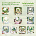 Retro window-themed journal stickers set with six different nature scene designs