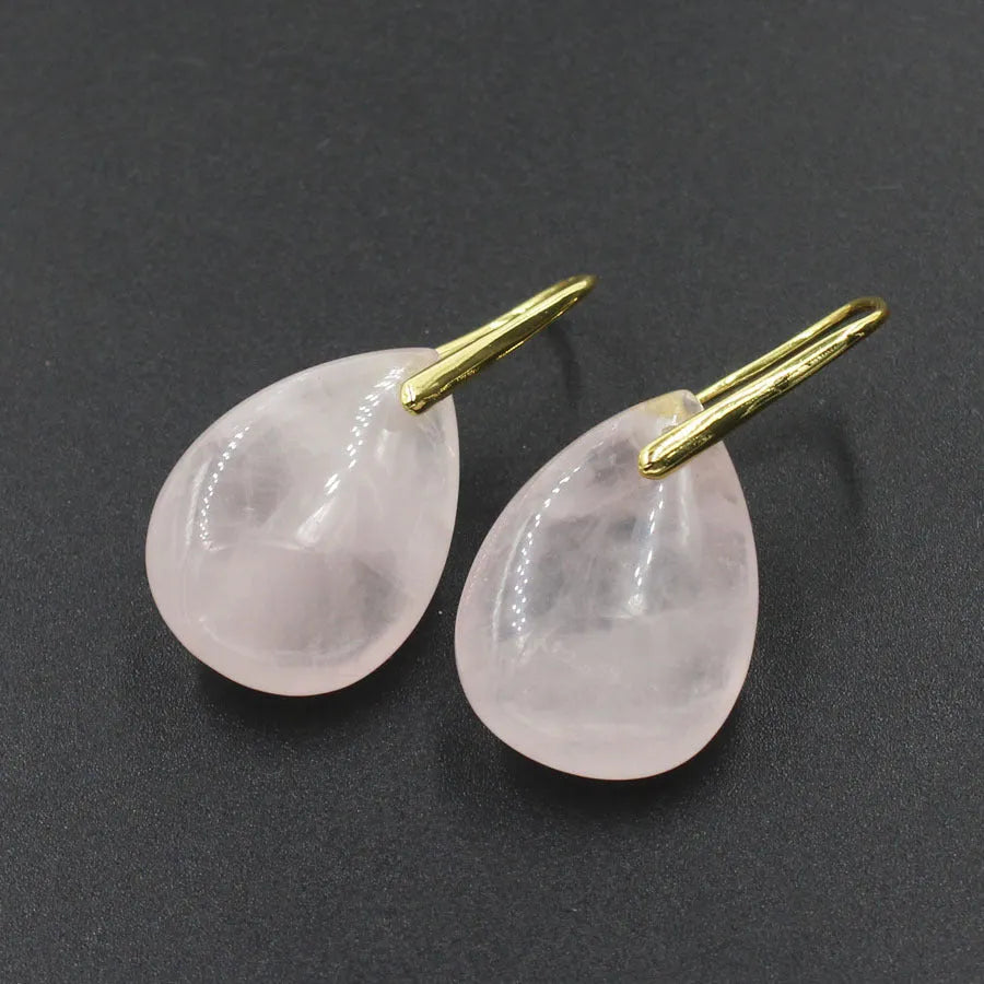 Crystal geometric water drop earrings with electroplated fittings in amethyst colour option