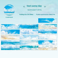 Japanese paper washi tape roll with sky theme designs including clouds, sun and nebula patterns