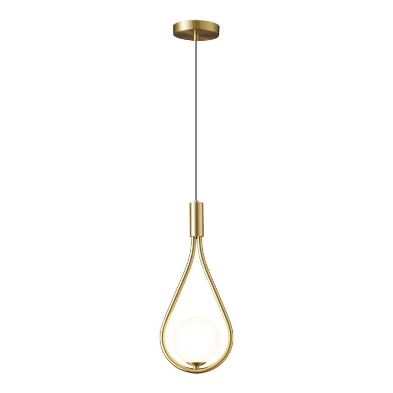 Copper modern minimalist bedroom bedside chandelier with three colour cover options