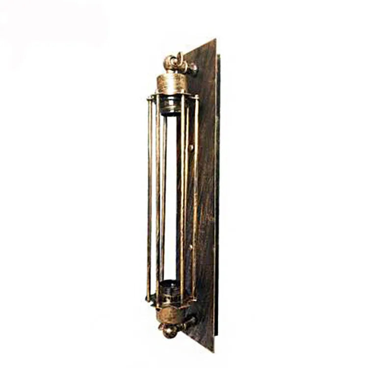 Industrial retro flute iron wall lamp in antique style, shown in silver finish.