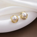 Beizhu white cubic zirconia earrings with gold plating in a four-piece set