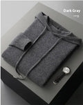 Men's light grey cashmere hooded sweatshirt and matching joggers set for winter casual wear