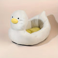 Duck shape fluffy pet bed sofa for small dogs and cats in blue or white colour