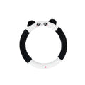 Winter plush steering wheel cover with embroidered cartoon animal design on 38cm steering wheel