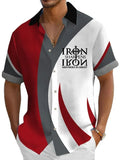 Men's loose fit Hawaiian shirt with colourful digital print pattern and short sleeves.