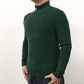 Men's cotton blend half-turtleneck zipper sweater in British style for leisure wear