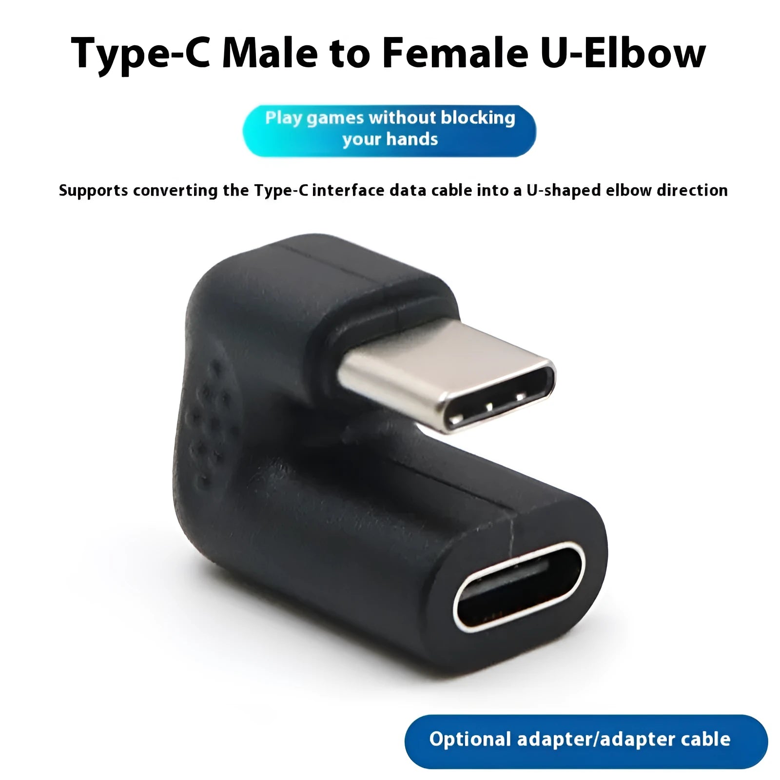 Set of four plastic USB male to female adapter extension cables with U-bend design on white background.