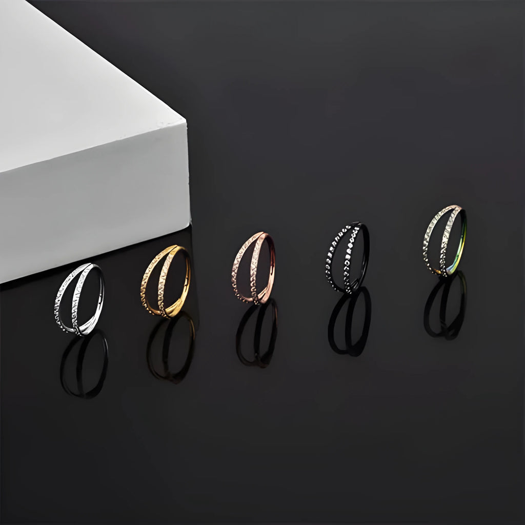 G23 titanium alloy nose ring with monoclinic diamond finish in gold or steel colour options
